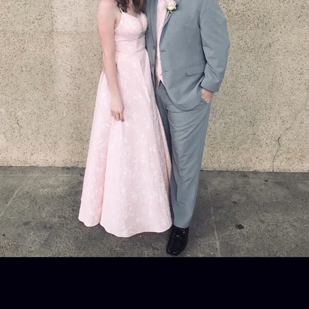 Pink lace and white event/prom dress